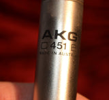 Akg C451E Silver Condenser Microphone Excellent Condition!!