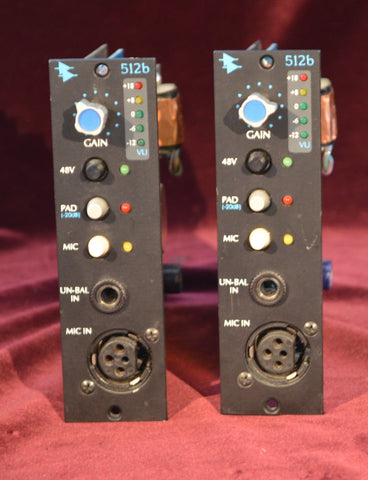 (2) Api 512b mic preamps for 500 series rack clean!