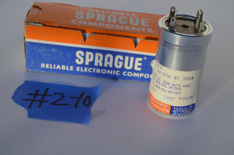 Sprague 200 UF 150 v Capacitor 35 ctvl 2447