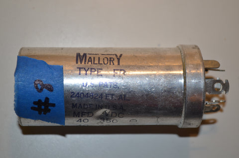 Capacitor Mallory Type FP 40uF 350v