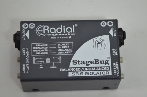 Radial Engineering Stage Bug SB6 ISOLATOR two channel balanced to unbalanced