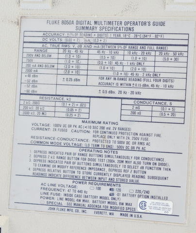 Fluke 8050A Digital Multimeter – Dan Alexander Audio