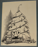 Art: John Seabury Ink on Paper. Original Xmas Card "Studio Christmas"