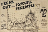 Art: John Seabury Original Ink on Paper. Psycotic Pineapple Poster "The Padded Room"