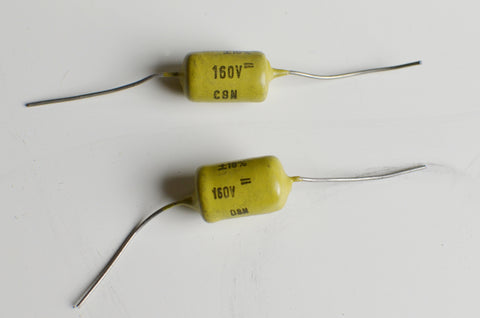 Mullard Mustard Caps .15uF Capacitors 10% 160 Volts