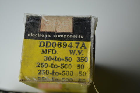 CDE Type DD0694.7A Electrolytic Multistage Capacitor N.O.S.
