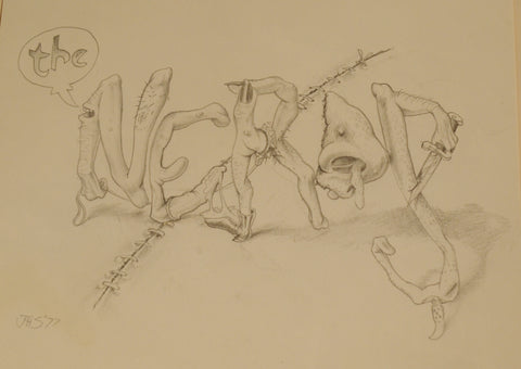 Art: John Seabury original 1977 pencil drawing "The Nerds"